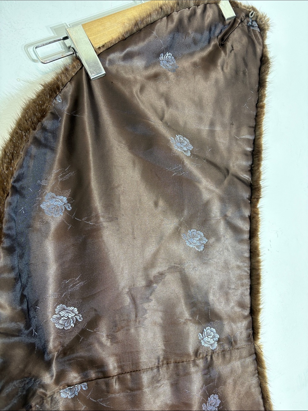 Vintage Genuine Fur Stole Shoulder Wrap Capelet Brown Old Hollywood Glam - Picture 7 of 13